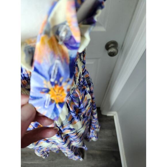 Grace Karin smocked floral Midi Dress sz S Small nwt resort vacation romantic - Picture 4 of 12